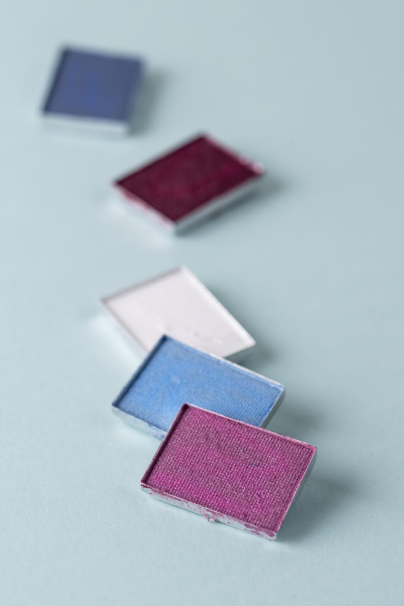 Stack of embroidered sample swatches